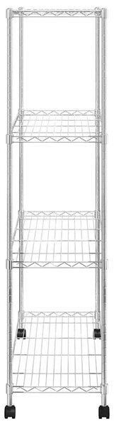 4patrový úložný regál na kolečkách 90x35x142 cm chrom 200 kg 324627