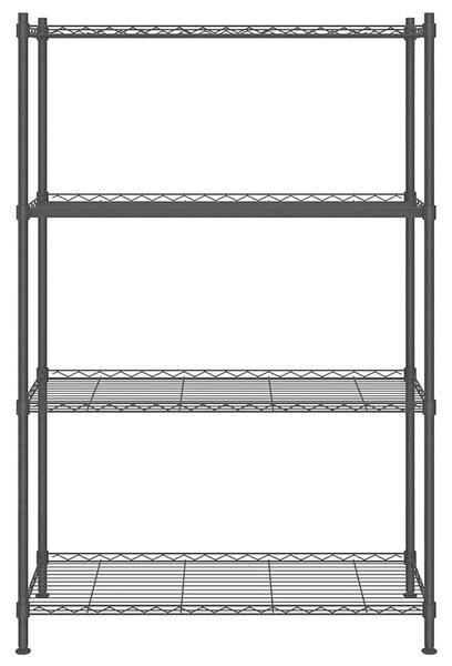 Úložný regál 4 police 90 x 35 x 137 cm černý 200 kg 324622