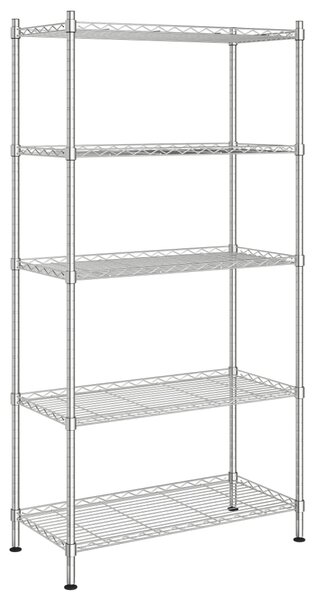 Úložný regál 5 polic 90 x 35 x 180 cm chromovaný 250 kg 324623