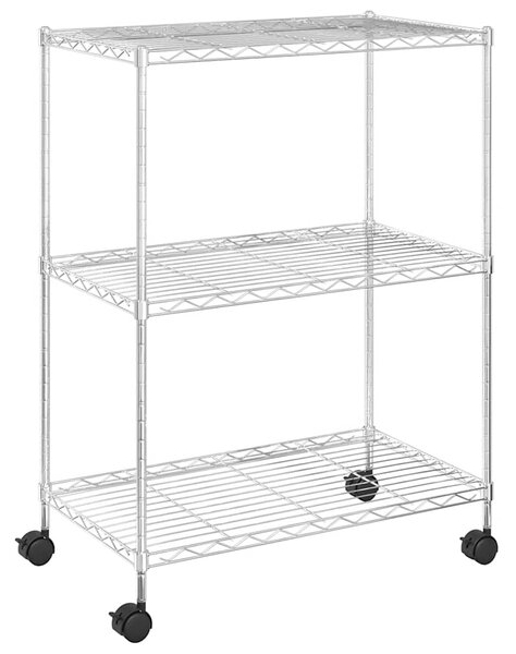 3patrový úložný regál na kolečkách 60 x 35 x 81 cm chrom 150 kg 324625