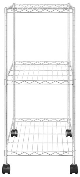 3patrový úložný regál na kolečkách 60 x 35 x 81 cm chrom 150 kg 324625