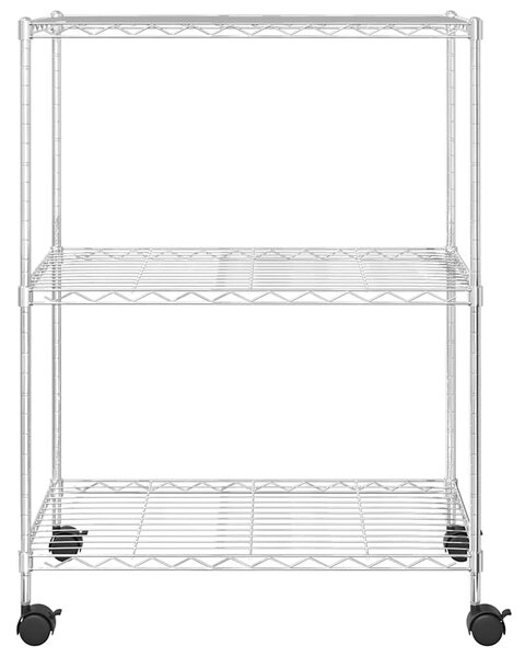 3patrový úložný regál na kolečkách 60 x 35 x 81 cm chrom 150 kg 324625
