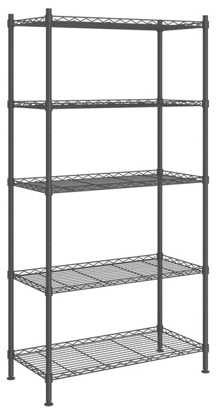 Úložný regál 5 polic 90 x 35 x 180 cm černý 250 kg 324624