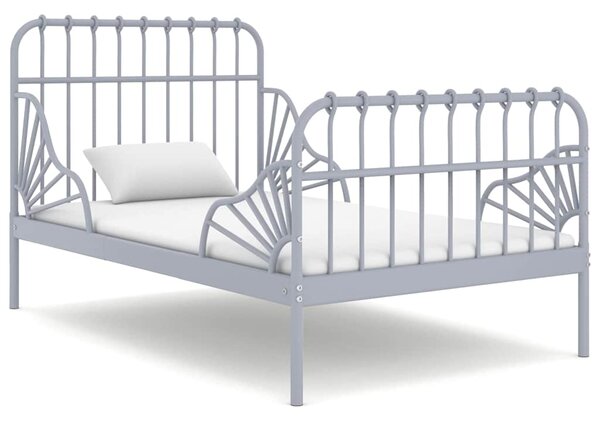 Prodloužitelný rám postele šedý kov 80 x 130/200 cm 324742