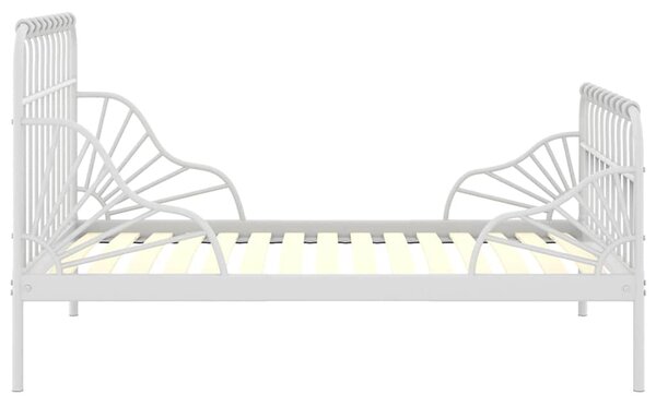 Prodloužitelný rám postele bílý kov 80 x 130/200 cm 324741