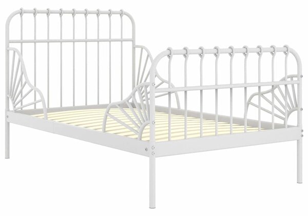 Prodloužitelný rám postele bílý kov 80 x 130/200 cm 324741