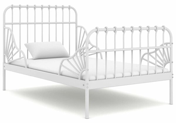 Prodloužitelný rám postele bílý kov 80 x 130/200 cm 324741
