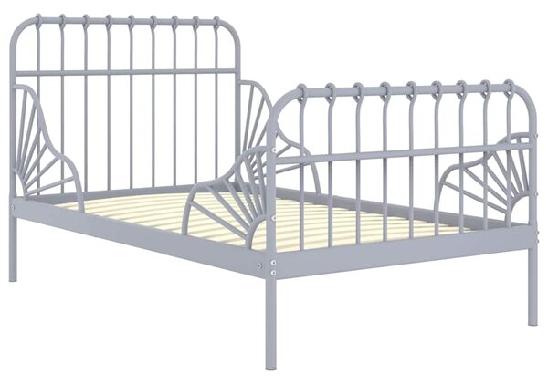 Prodloužitelný rám postele šedý kov 80 x 130/200 cm 324742