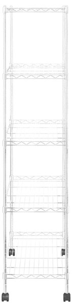 Úložný regál 5 polic 75x35x155 cm s kolečky chromovaný 250 kg 324629