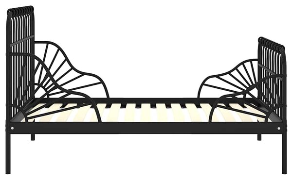 Prodloužitelný rám postele černý kov 80 x 130/200 cm 324740