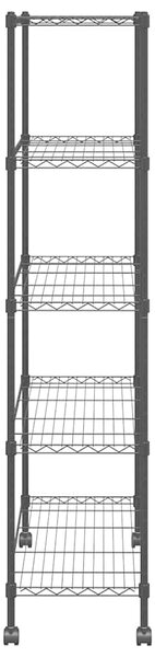 Úložný regál 5 polic 75 x 35 x 155 cm s kolečky černý 250 kg 324630