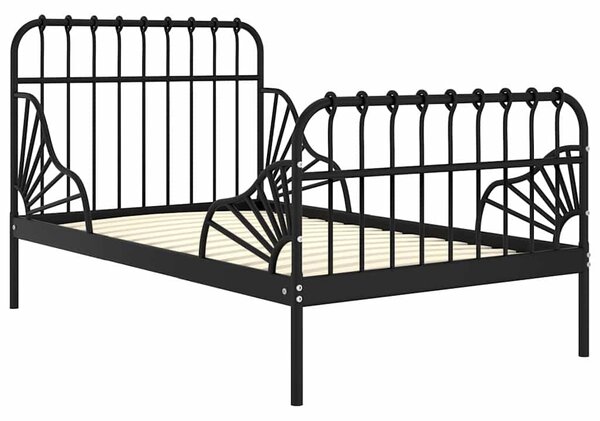 Prodloužitelný rám postele černý kov 80 x 130/200 cm 324740
