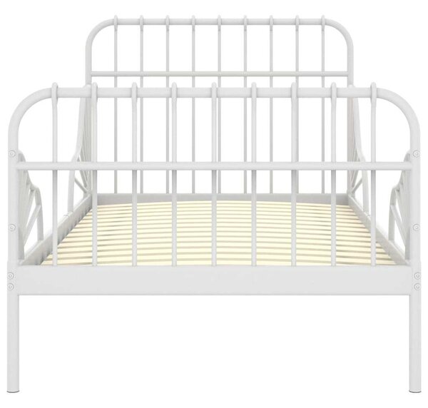 Prodloužitelný rám postele bílý kov 80 x 130/200 cm 324741