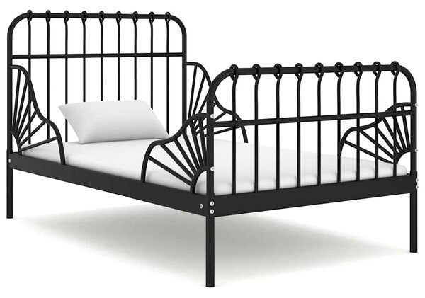 Prodloužitelný rám postele černý kov 80 x 130/200 cm 324740