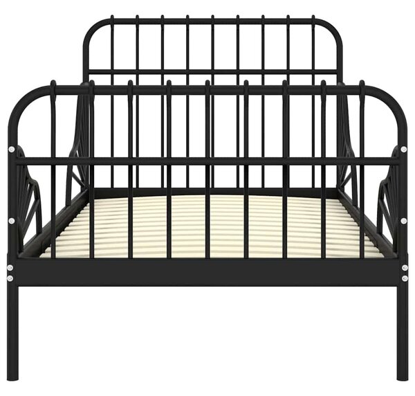 Prodloužitelný rám postele černý kov 80 x 130/200 cm 324740