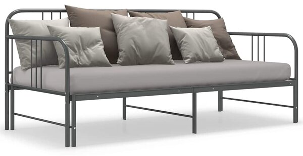 Rám vysouvací postele/pohovky šedý kovový 90 x 200 cm 324754