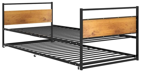 Rám vysouvací postele černý kov 90 x 200 cm 324748