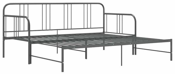 Rám vysouvací postele/pohovky šedý kovový 90 x 200 cm 324754