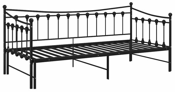 Rám vysouvací postele/pohovky černý kovový 90 x 200 cm 324758