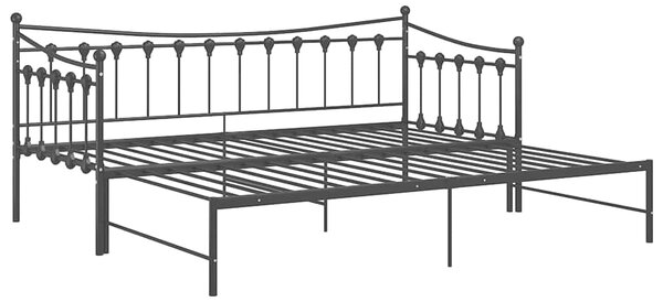 Rám vysouvací postele/pohovky černý kovový 90 x 200 cm 324758