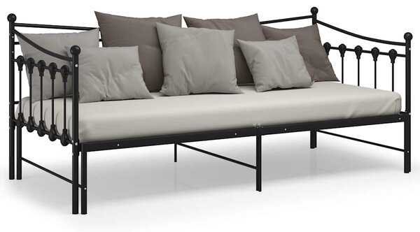 Rám vysouvací postele/pohovky černý kovový 90 x 200 cm 324758