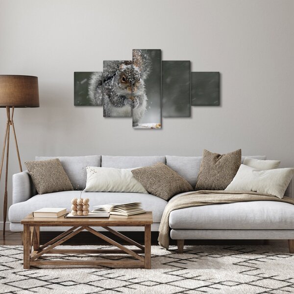 Obraz - Veverka v zimě (125x70 cm)
