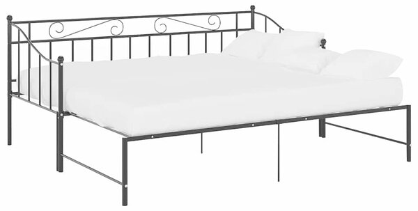 Rám vysouvací postele/pohovky černý kovový 90 x 200 cm 324776