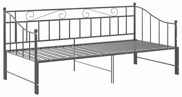 Rám vysouvací postele/pohovky černý kovový 90 x 200 cm 324776
