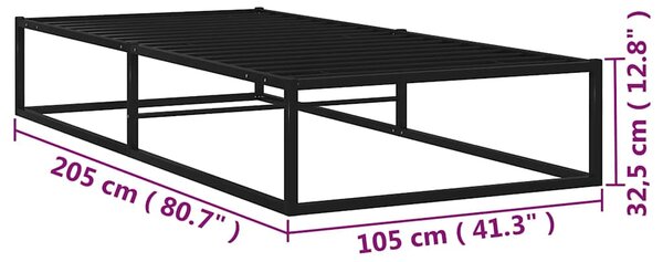 Rám postele černý kov 100 x 200 cm 324786