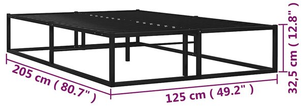 Rám postele černý kov 120 x 200 cm 324787