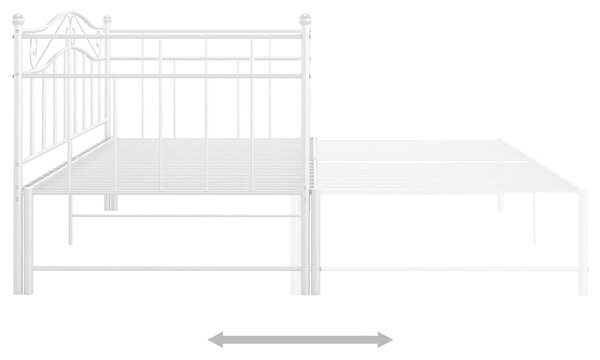 Rám vysouvací postele/pohovky bílý kovový 90 x 200 cm 324783