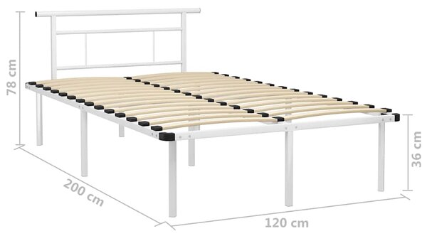 Rám postele bílý kov 120 x 200 cm 324827