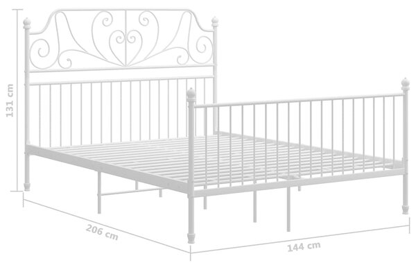 Rám postele bílý kov 140 x 200 cm 324851