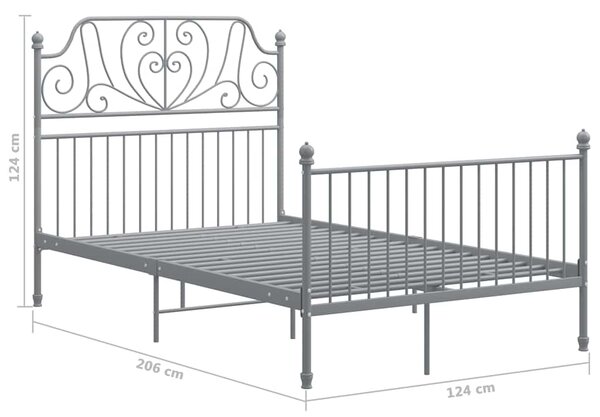Rám postele šedý kov 120 x 200 cm 324849