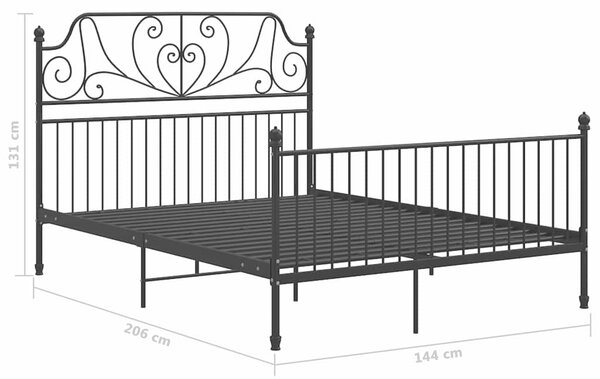 Rám postele černý kov 140 x 200 cm 324850