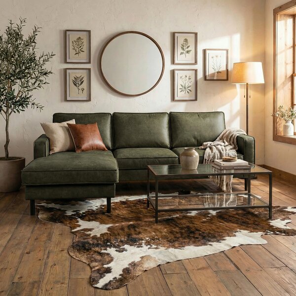 ROHOVÁ SEDAČKA, textil, kůže, zelená Livetastic - Sedací soupravy, Online Only