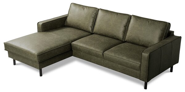 ROHOVÁ SEDAČKA, textil, kůže, zelená Livetastic - Sedací soupravy, Online Only