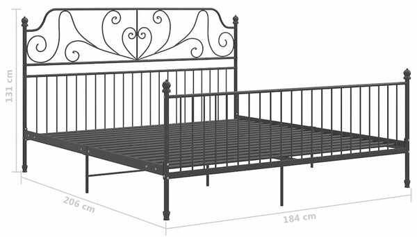 Rám postele černý kov 180 x 200 cm 324856
