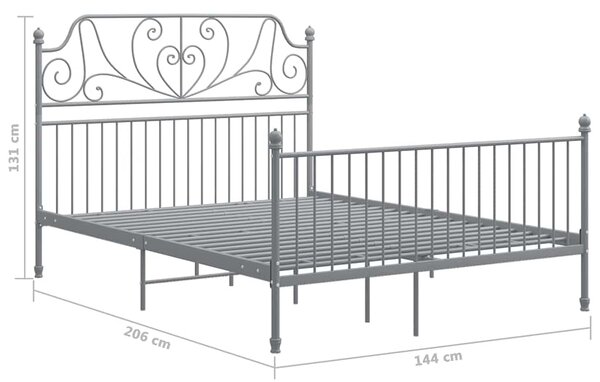 Rám postele bez matrace šedý kovový 140 x 200 cm 324852