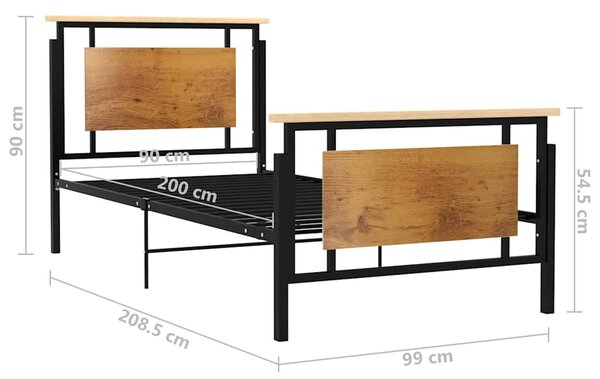 Rám postele kov 90 x 200 cm 324869