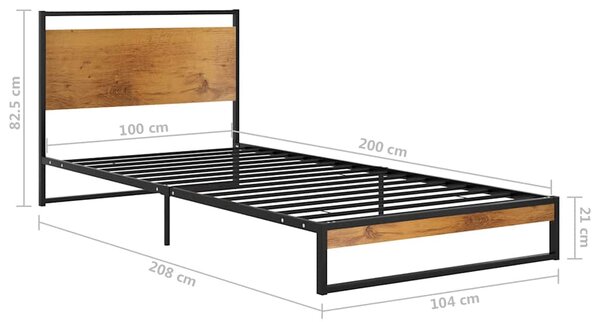 Rám postele kov 100 x 200 cm 324863