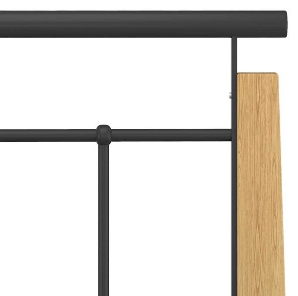 Rám postele kov a masivní dubové dřevo 90 x 200 cm 324897