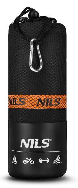NCR12 ČERNÁ/ORANŽOVÁ RUČNÍK Z MIKROVLÁKNA NILS