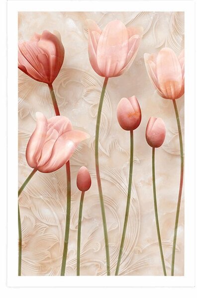 Plakát starorůžové tulipány