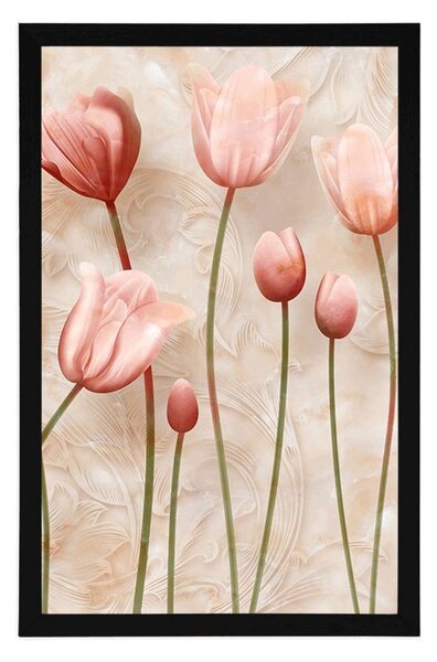 Plakát starorůžové tulipány