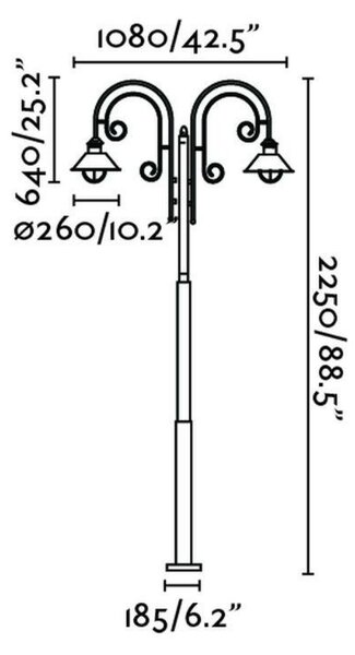 FARO NÁUTICA sloupková lampa, rezavá, 2L