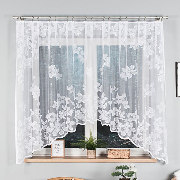 Dekorační oblouková krátká záclona PETUNIA 160 bílá 400x160 cm MyBestHome