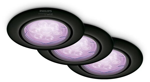 Philips LED bodové svítidlo GU10, sada s RGB žárovkou, černá, 3 režimy