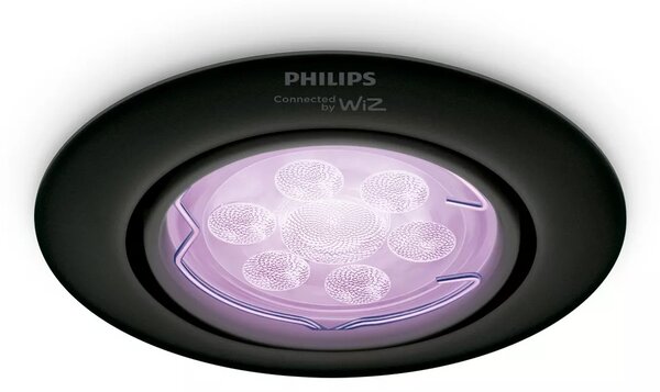 Philips LED bodové svítidlo GU10, sada s RGB žárovkou, černá, 1 ks