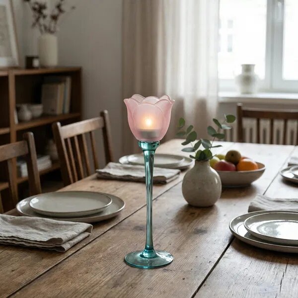 Mondex Svícen Julietta 19 cm modrý/růžový